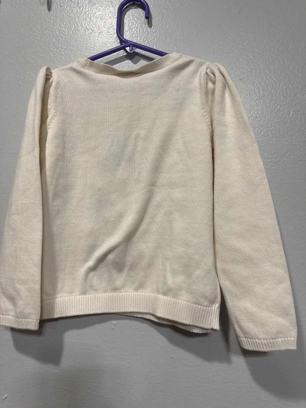 Gymboree Girls Knit Sweater Embroidered Bunny Cream Size 7/8